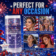 OOFUCF applied on cheekbone festival look for bold patriotic accents