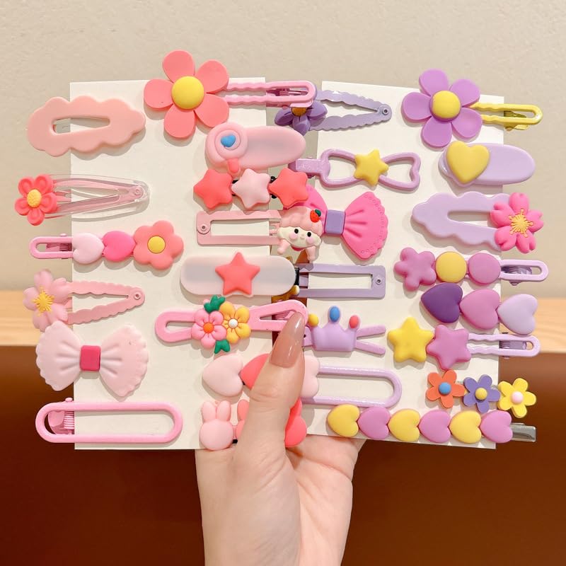 Ooosonlu clips in toddler hair showing secure hold and bright decorative effect