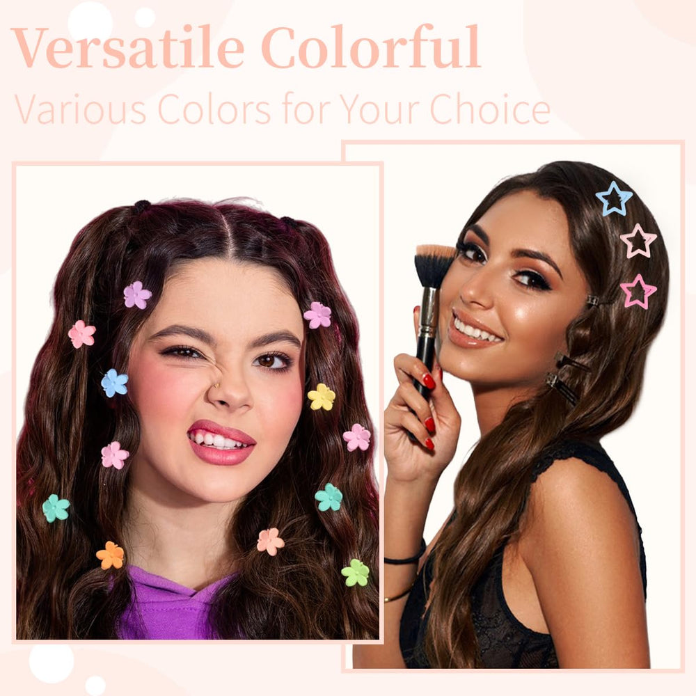 Ooosonlu stacked star clips in hair demonstrating layered styling options