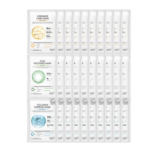 #OOTD gift box front view showing 30-count masks and eco-friendly packaging benefits