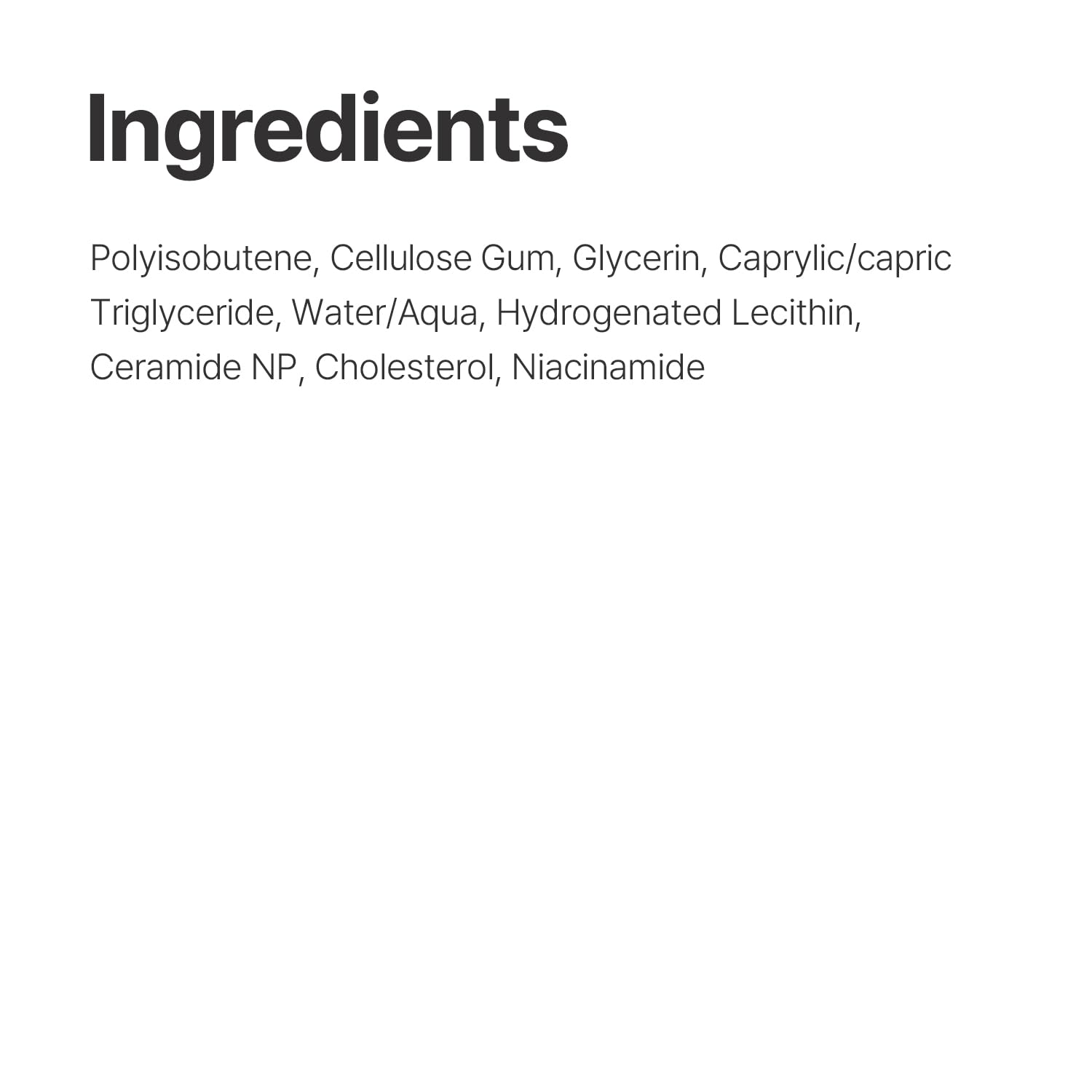 #OOTD ingredients label showing niacinamide and ceramide for skin-supporting routine
