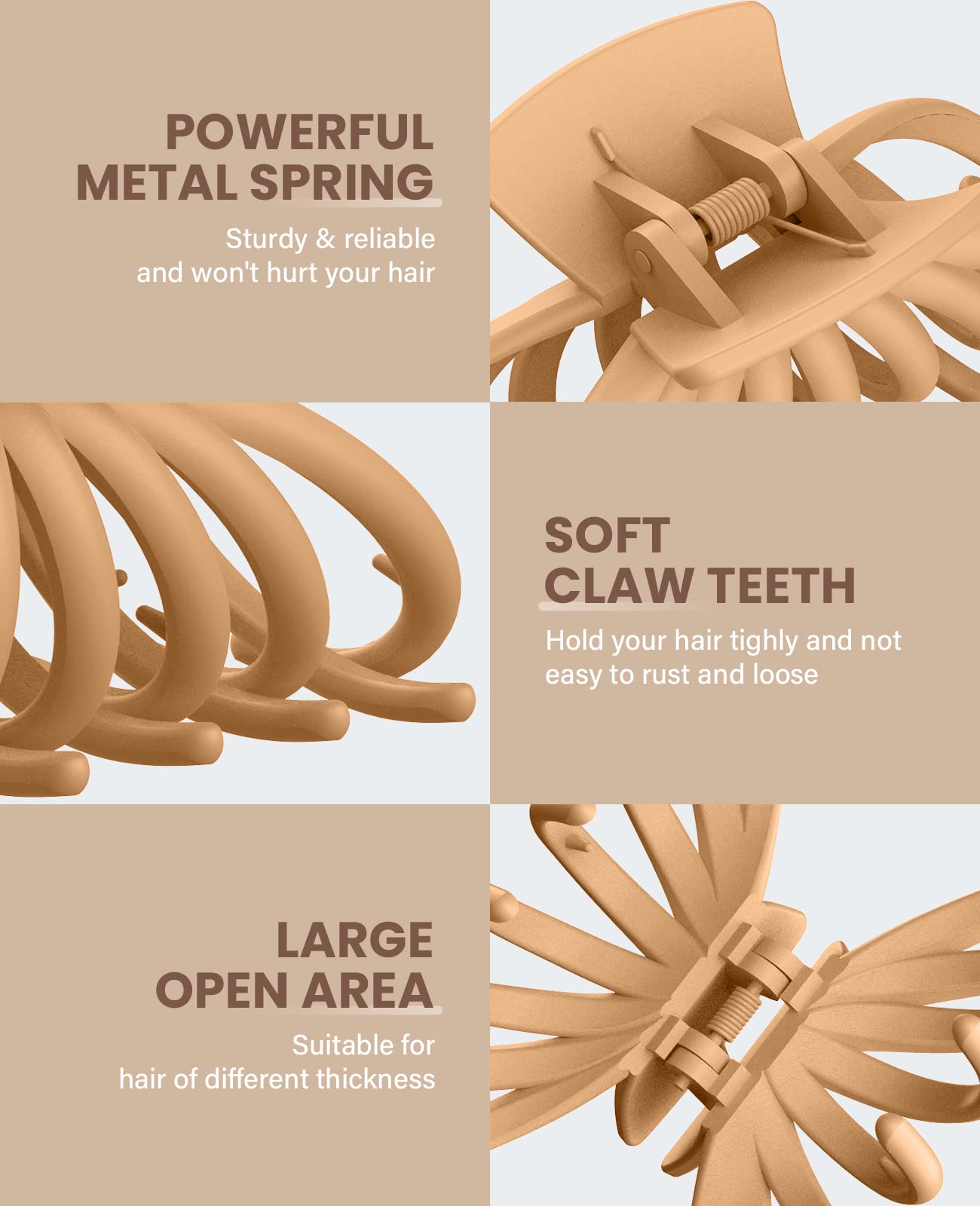 OPAUL open clip profile highlighting spring strength for secure hold in thick hair