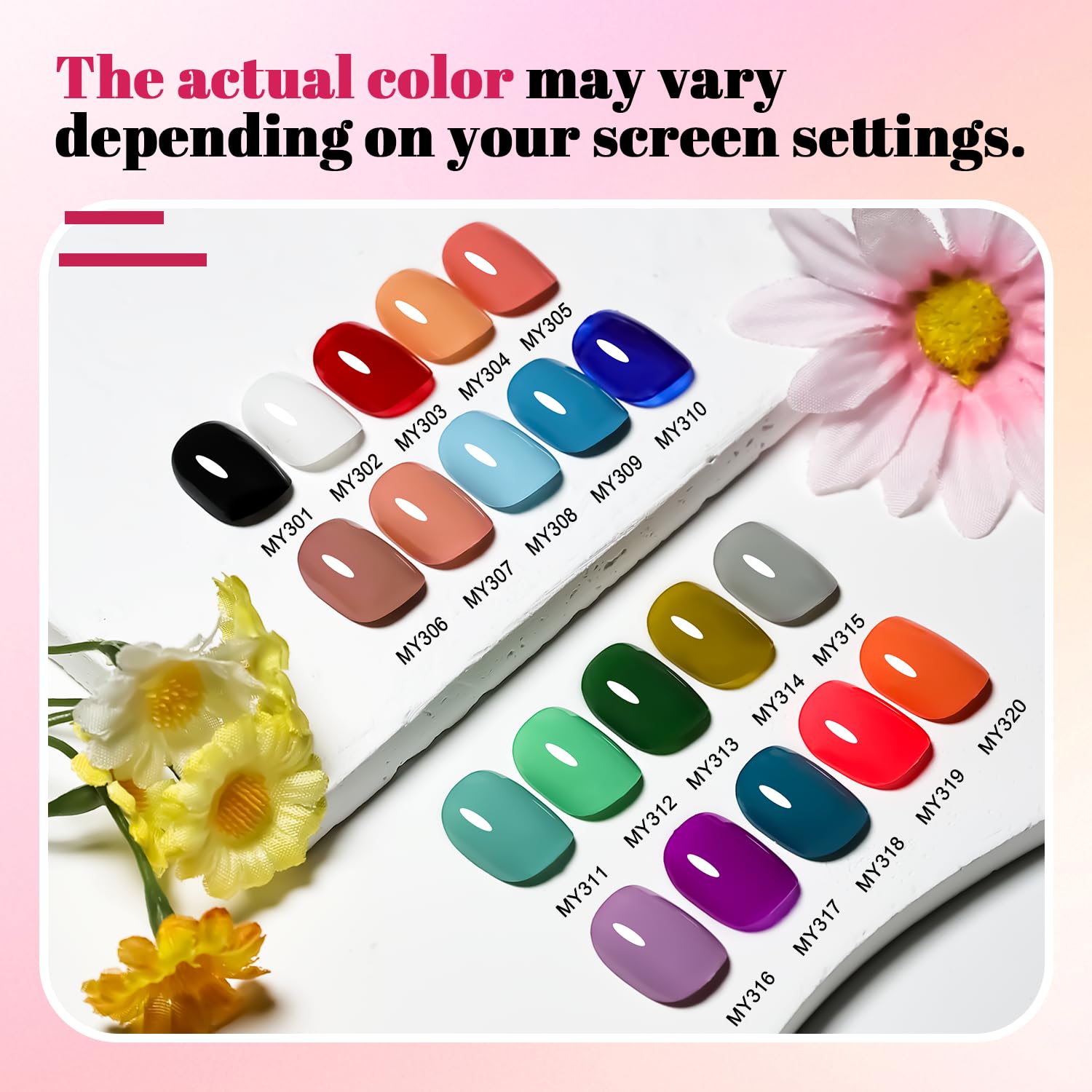 OpenLive 20 bottles lined up highlighting color range and quick-dry benefit