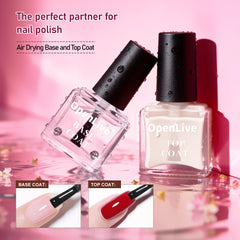 OpenLive base and top coat pair highlighting adhesion and long-lasting gloss
