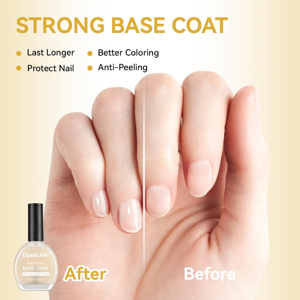 OpenLive brush stroke of base coat showing smooth nail-priming benefit