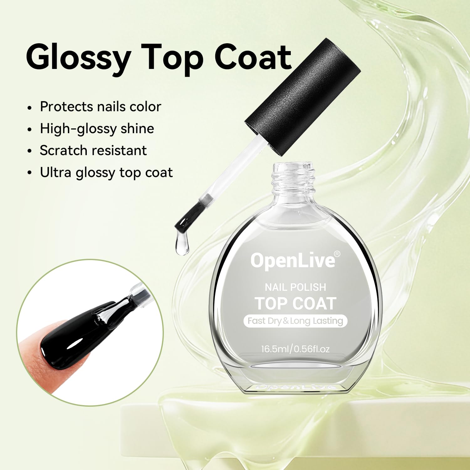 OpenLive brush detail highlighting smooth bristles for even coverage and fewer streaks