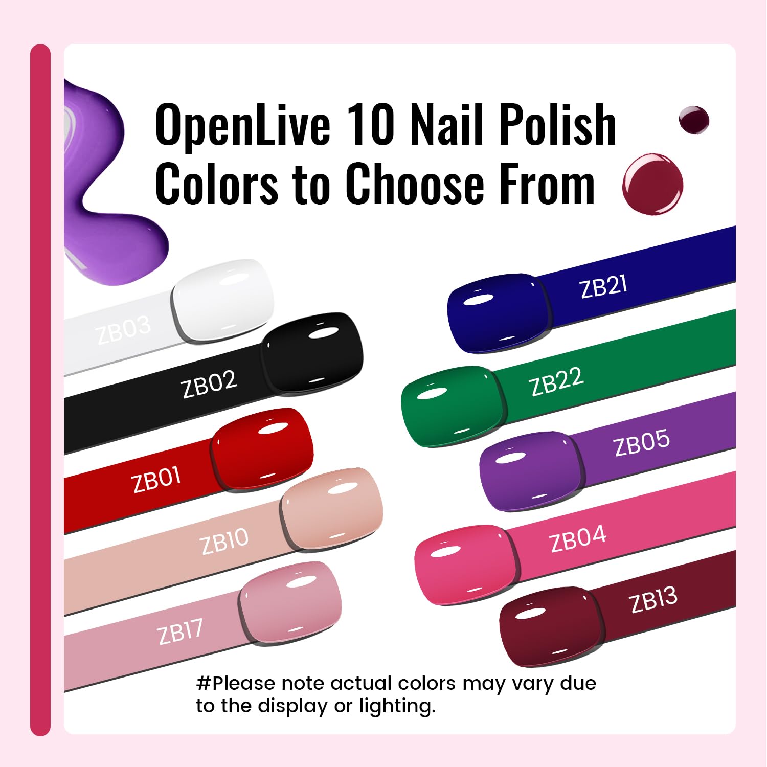OpenLive brush stroke swatch demonstrating smooth pigment and coverage