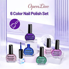 OpenLive brush stroke on nail swatch showing smooth application benefit