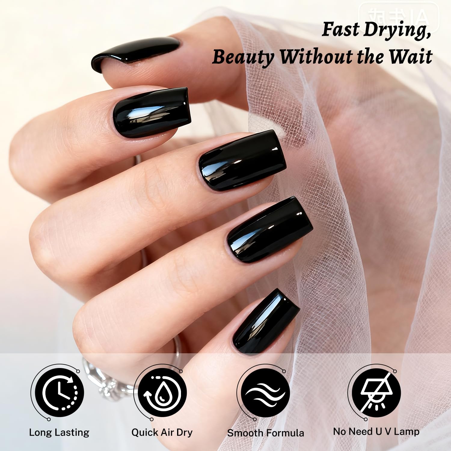 OpenLive close-up of shiny cured nail showing high-gloss finish for salon look