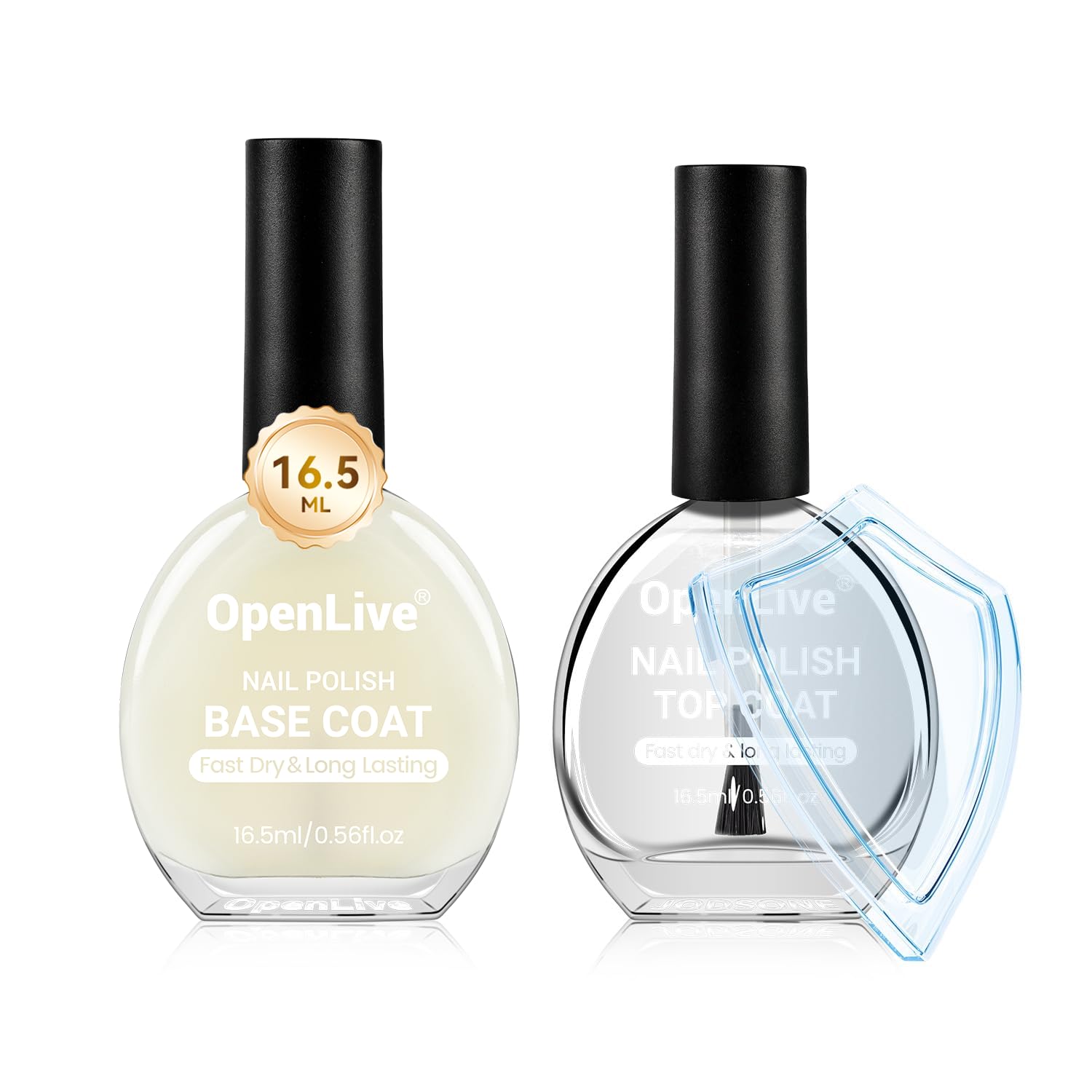 OpenLive front packaging two bottles showing the set and quick-dry benefit