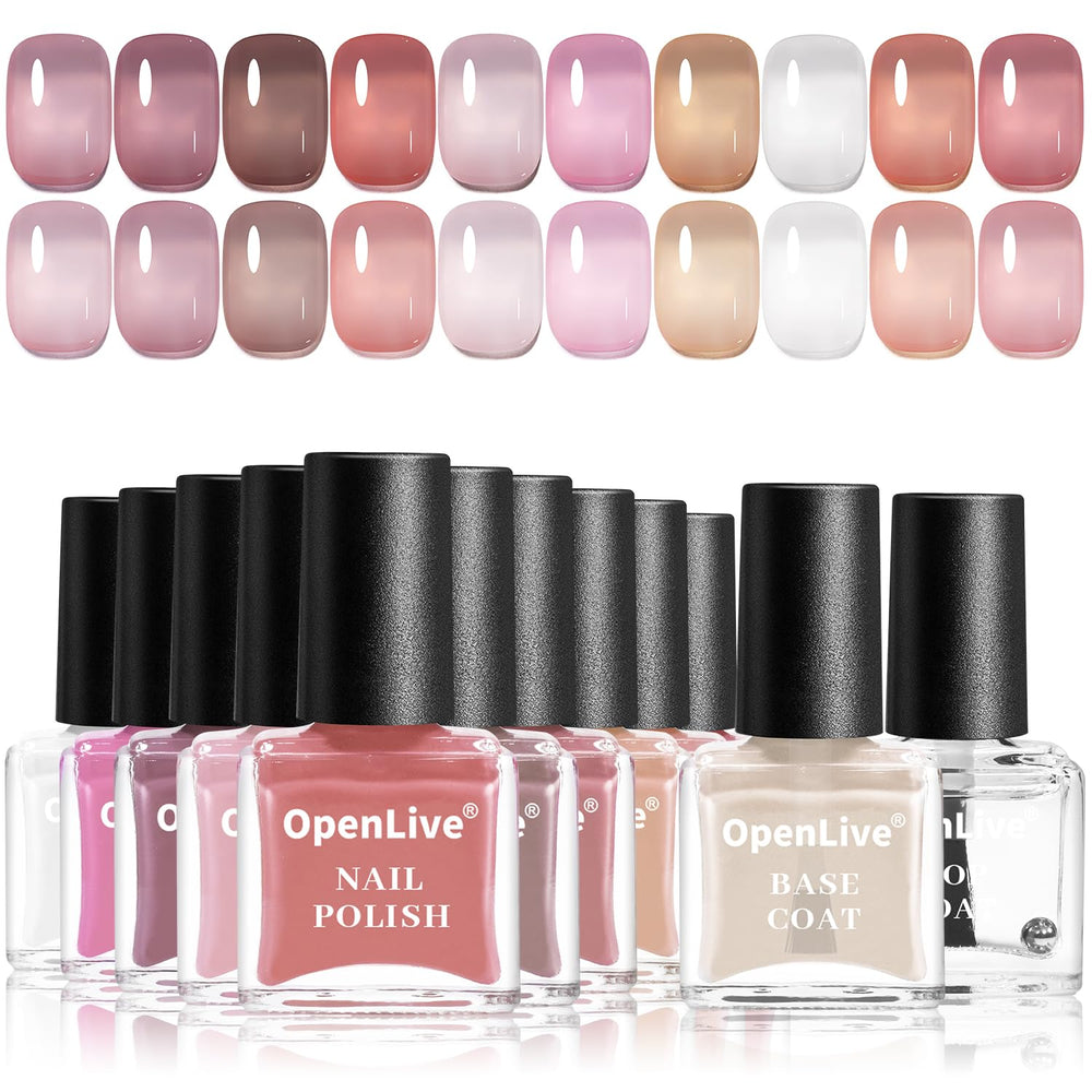 OpenLive front packaging showing ten jelly polish bottles and gift-ready look