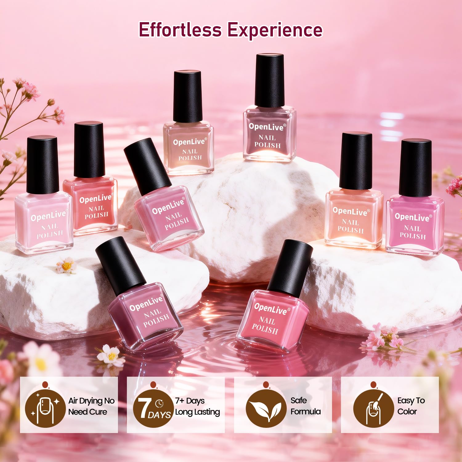 OpenLive hand model wearing a pink shade illustrating wearable shine