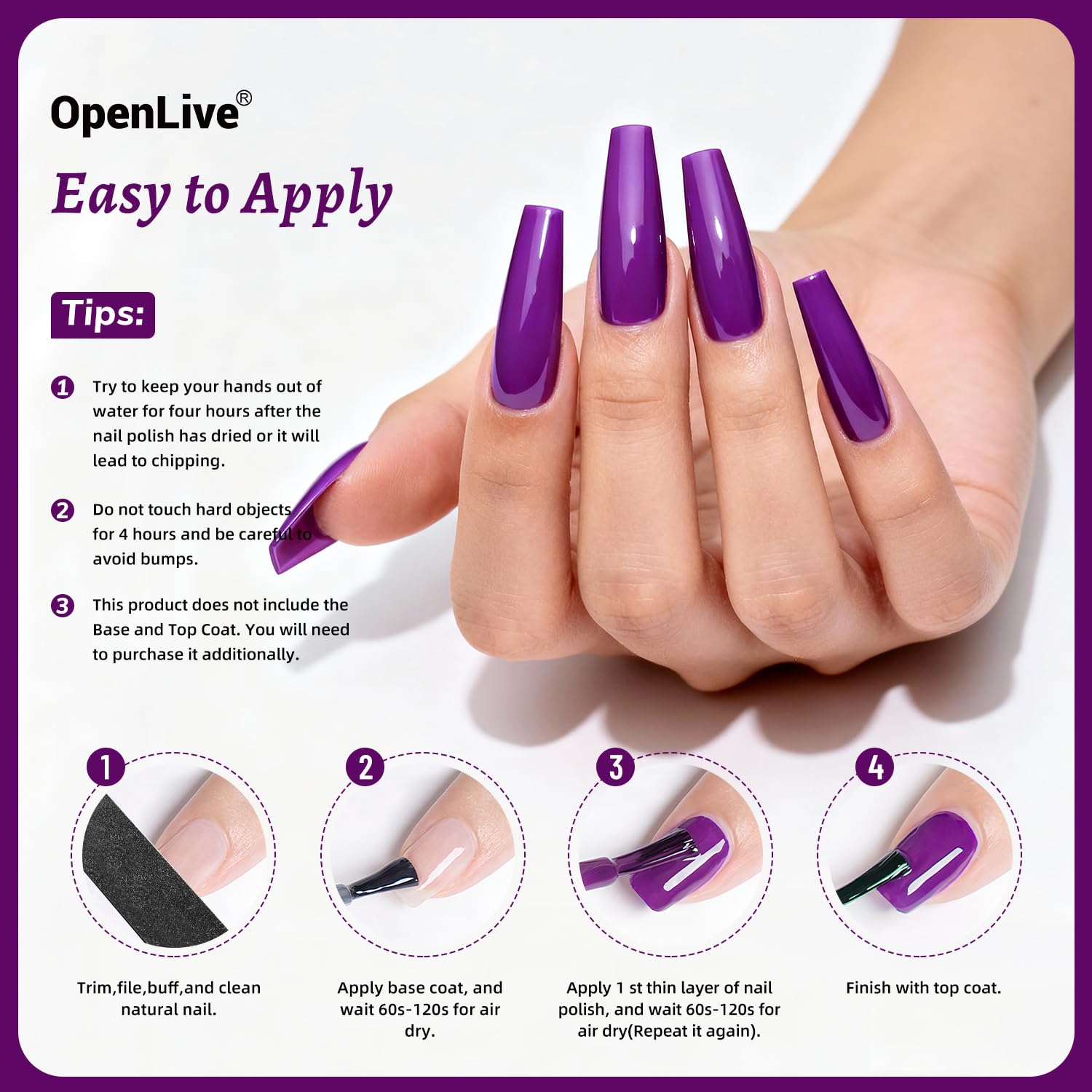 OpenLive label and cap detail emphasizing brand clarity and secure closure