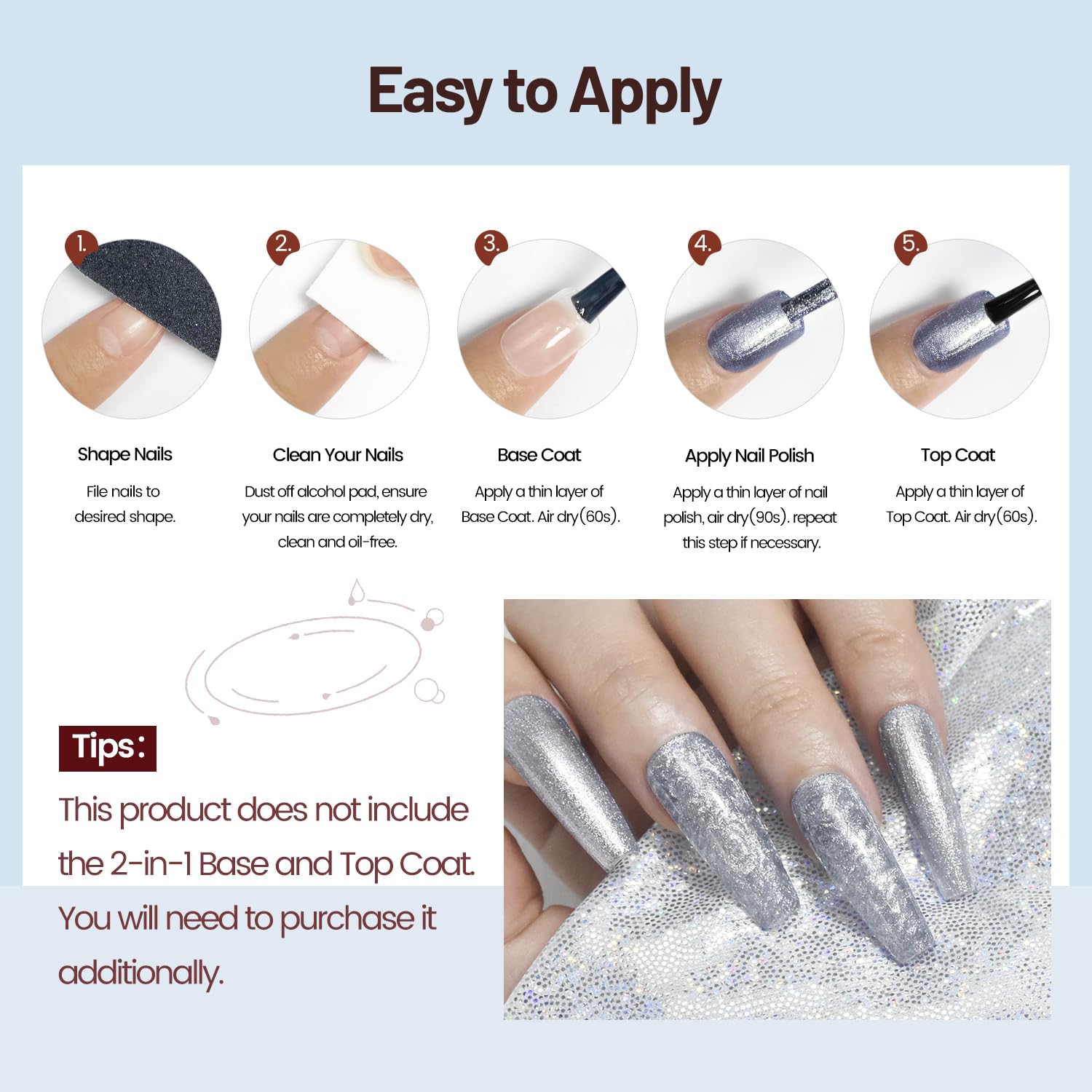 OpenLive layered glitter over base color showing customizable shimmer effects