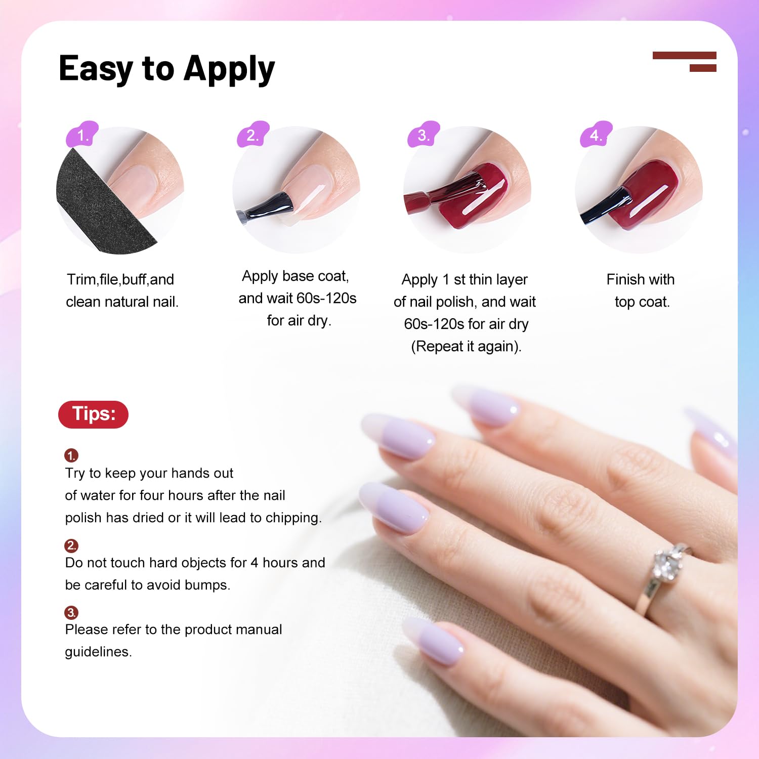 OpenLive manicured hands in lifestyle setting showcasing glossy finished nails for events