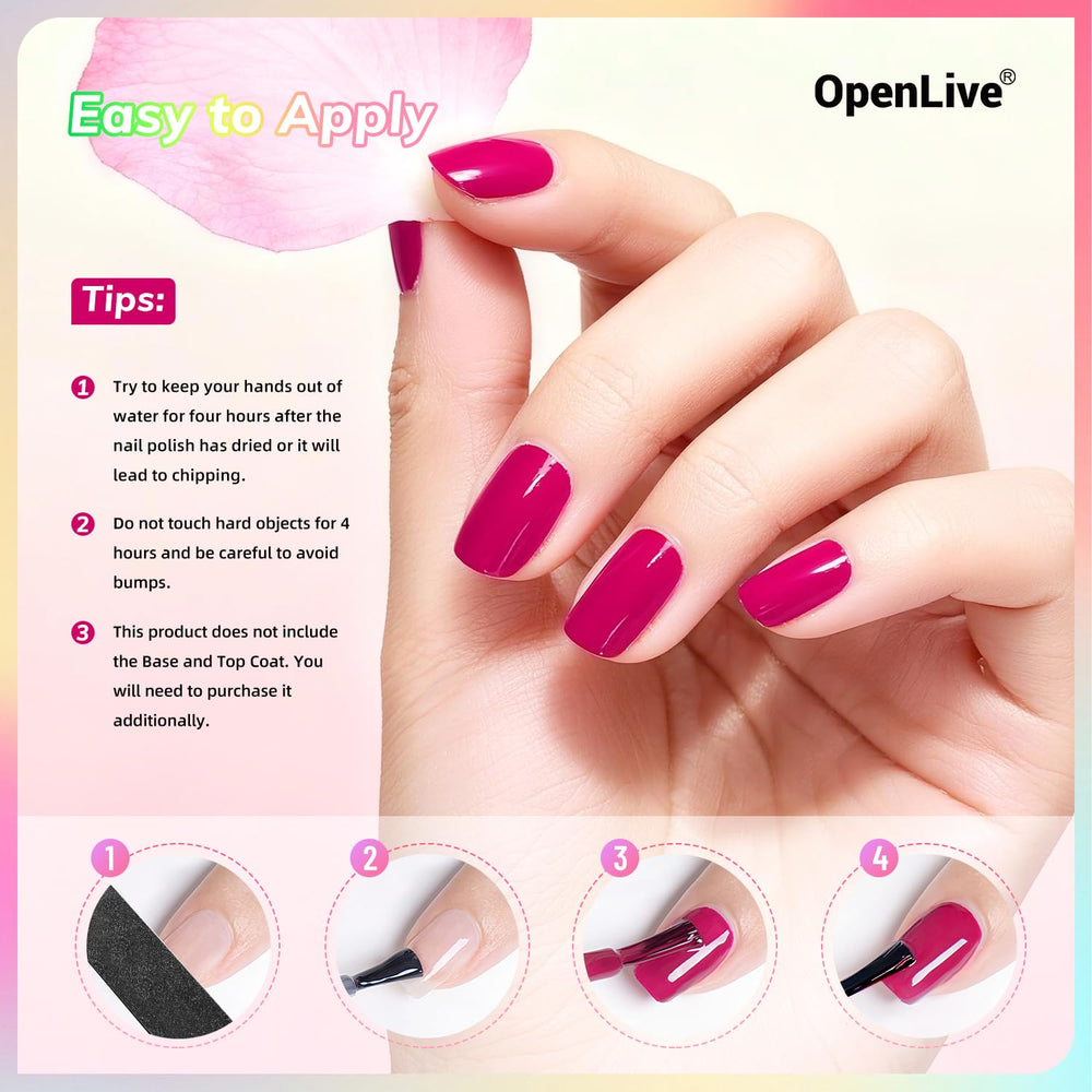 OpenLive lifestyle tabletop display showing coordinated shades for seasonal manicures