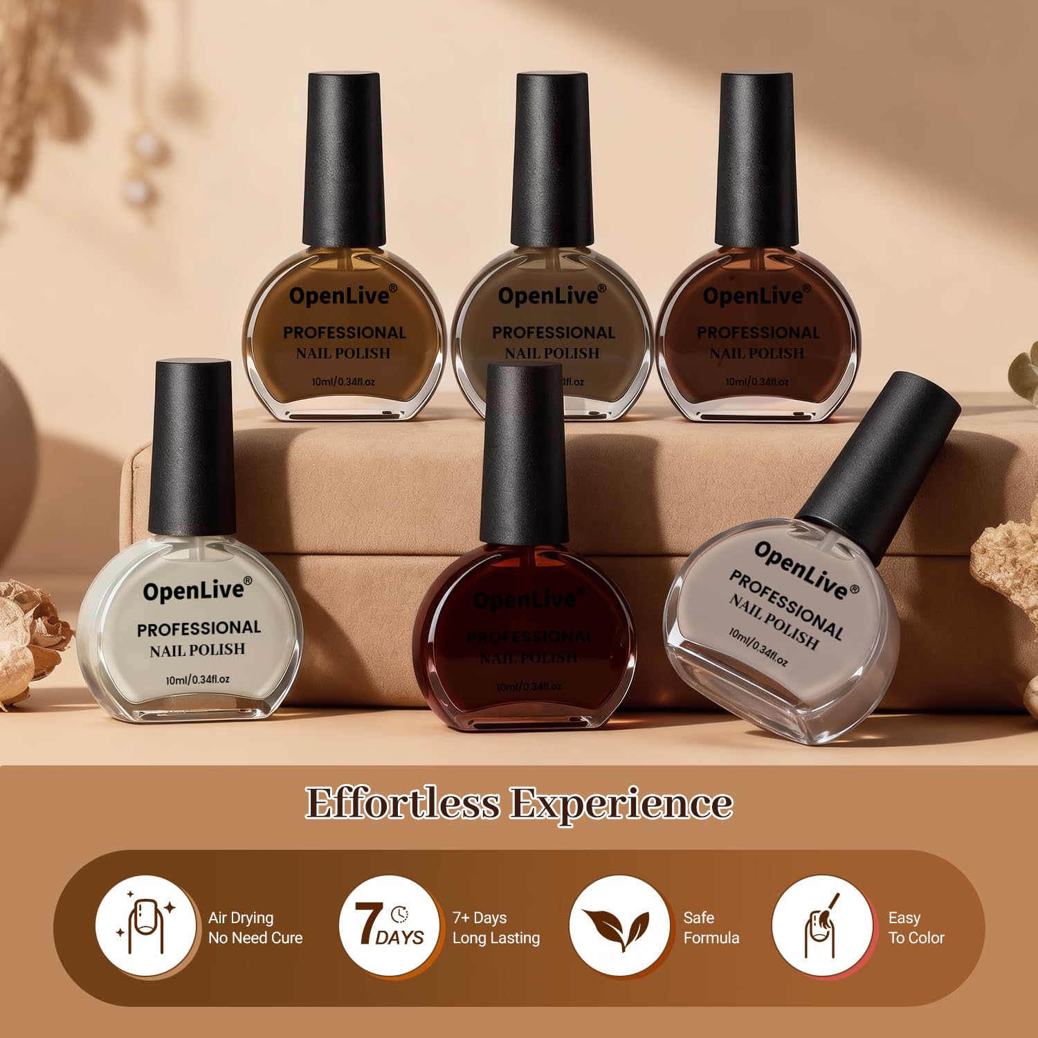 OpenLive manicure on nails with cozy sweater showing seasonal styling benefit