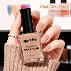 OpenLive painted nails in use showing natural light-pink manicure and wearable elegance benefit