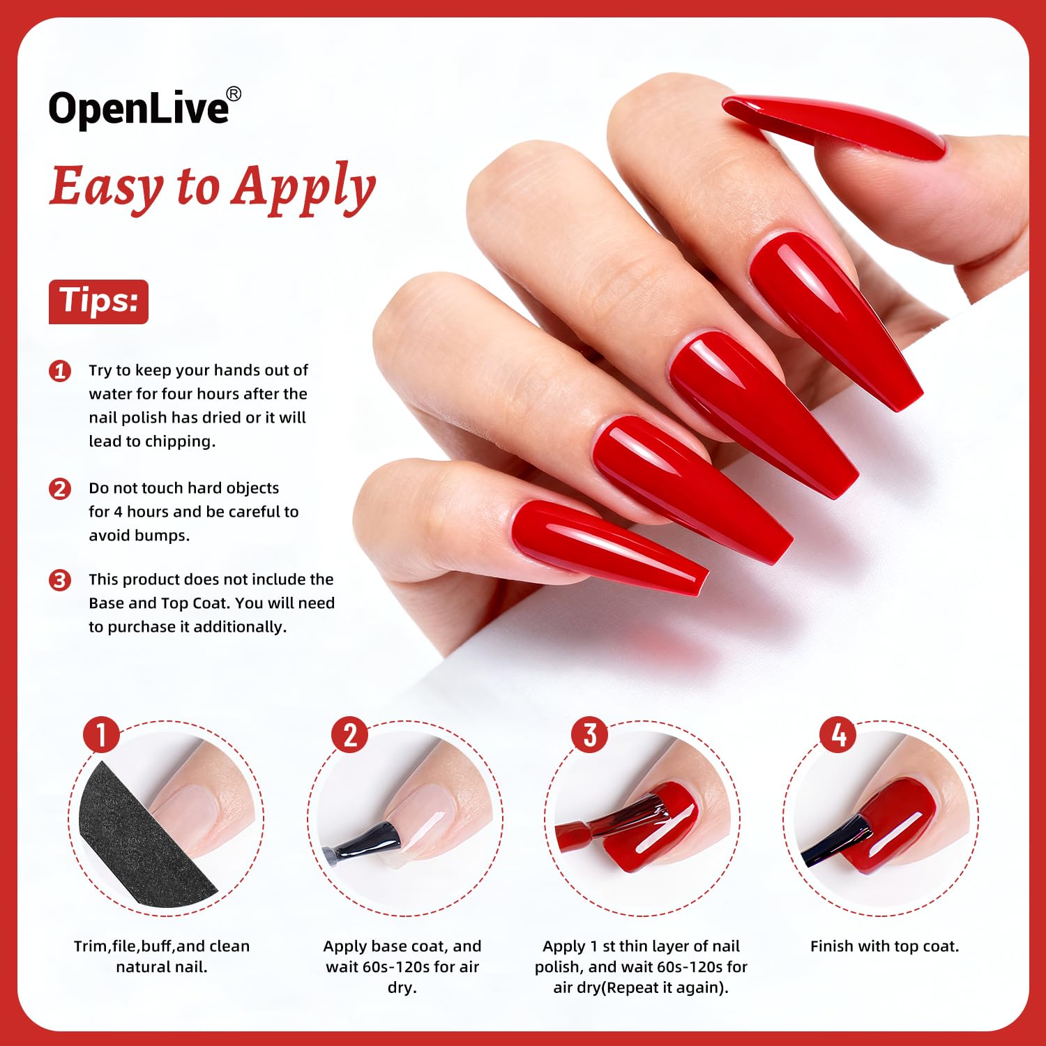 OpenLive polish next to manicure tools showing easy DIY use