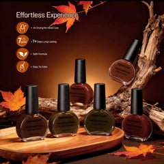 OpenLive set in lifestyle cozy autumn scene showing polished nails complementing seasonal outfits