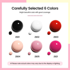 OpenLive color swatches on a nail wheel demonstrating shade range for mixing