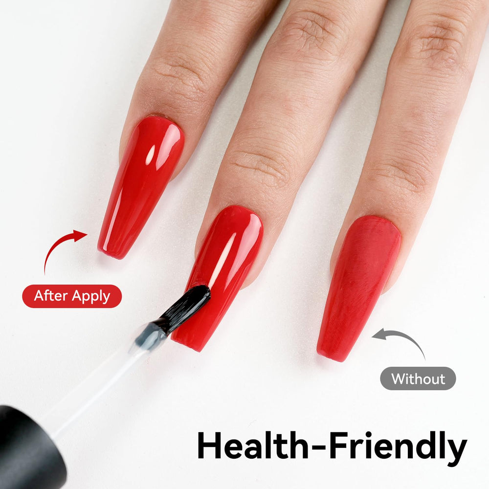 OpenLive swatch on nail tip demonstrating high-shine glossy finish benefit