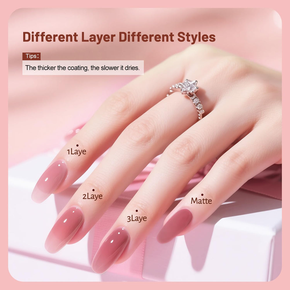 OpenLive swatch lineup of six nude pink and pale purple shades to mix and layer