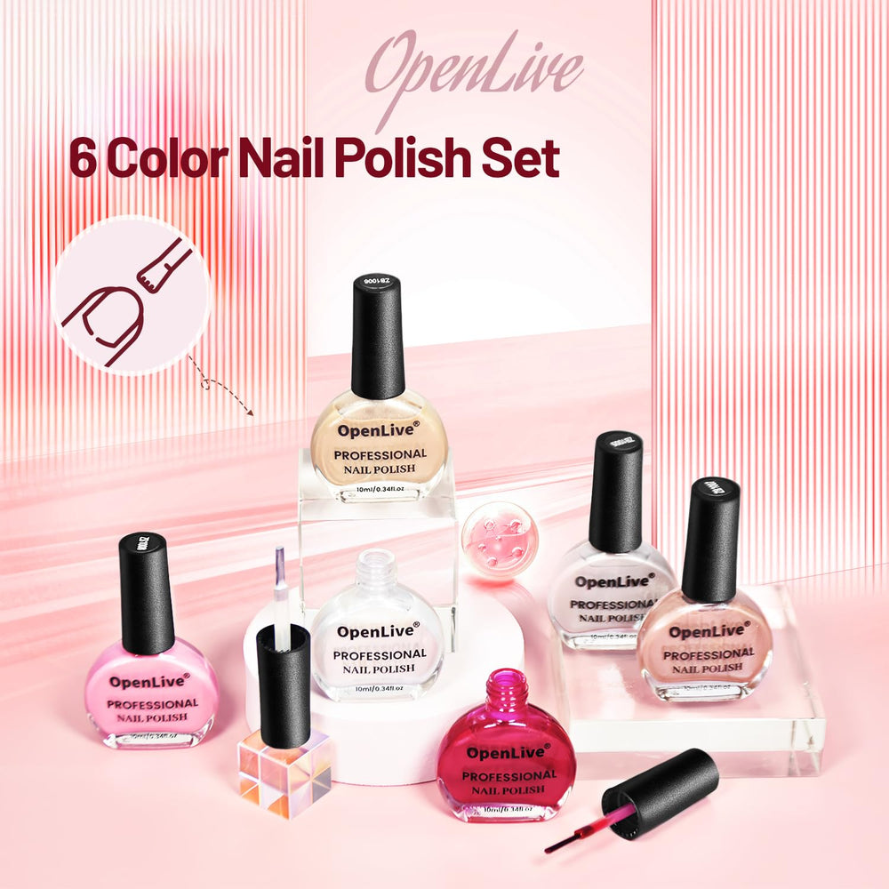 OpenLive swatch strip with six color samples illustrating coverage and layering benefit