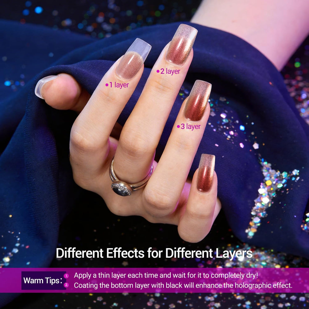 OpenLive macro of polish texture highlighting holographic glitter sparkle