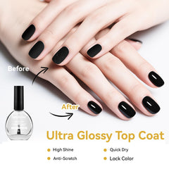 OpenLive top coat close-up highlighting high-gloss protective benefit