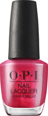 OPI bottle front view showing bright fuchsia color and shimmer for bold nails