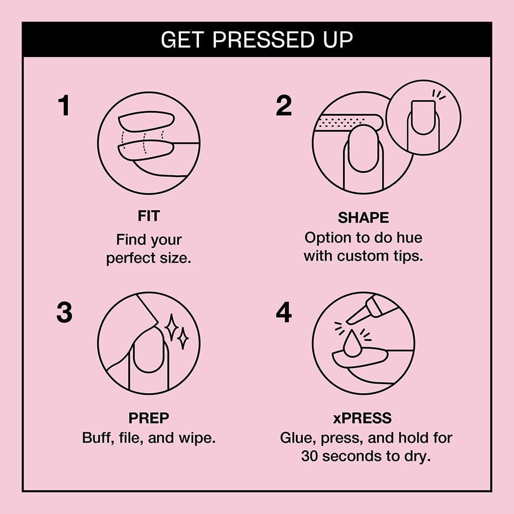 OPI 30 tips size selection layout showing custom fit benefit