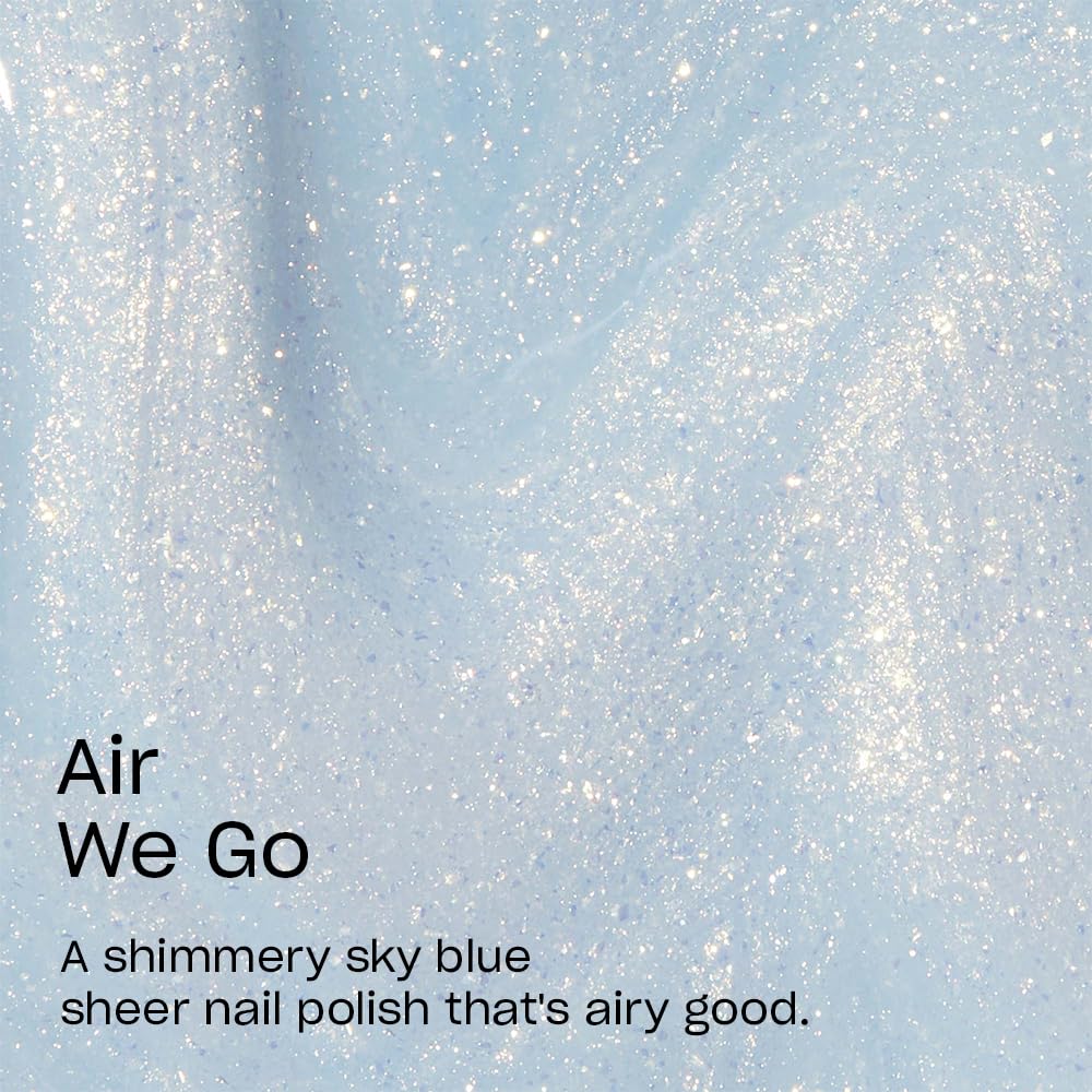 OPI Air We Go swatch on nail wheel showing buildable color and layering benefit