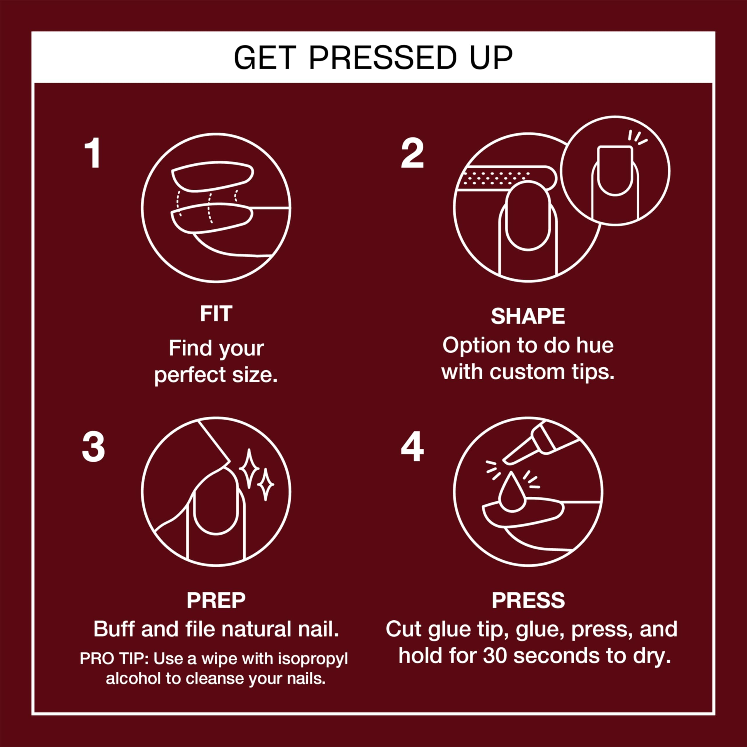 OPI hand applying press-on nails for easy at-home use