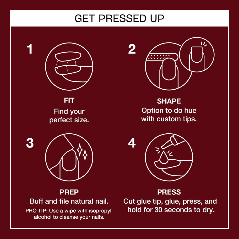 OPI hand applying press-on nails for easy at-home use