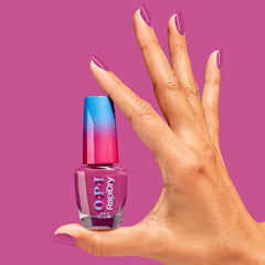 OPI ASAPink swatch on skin showing opaque creme finish and instant color payoff