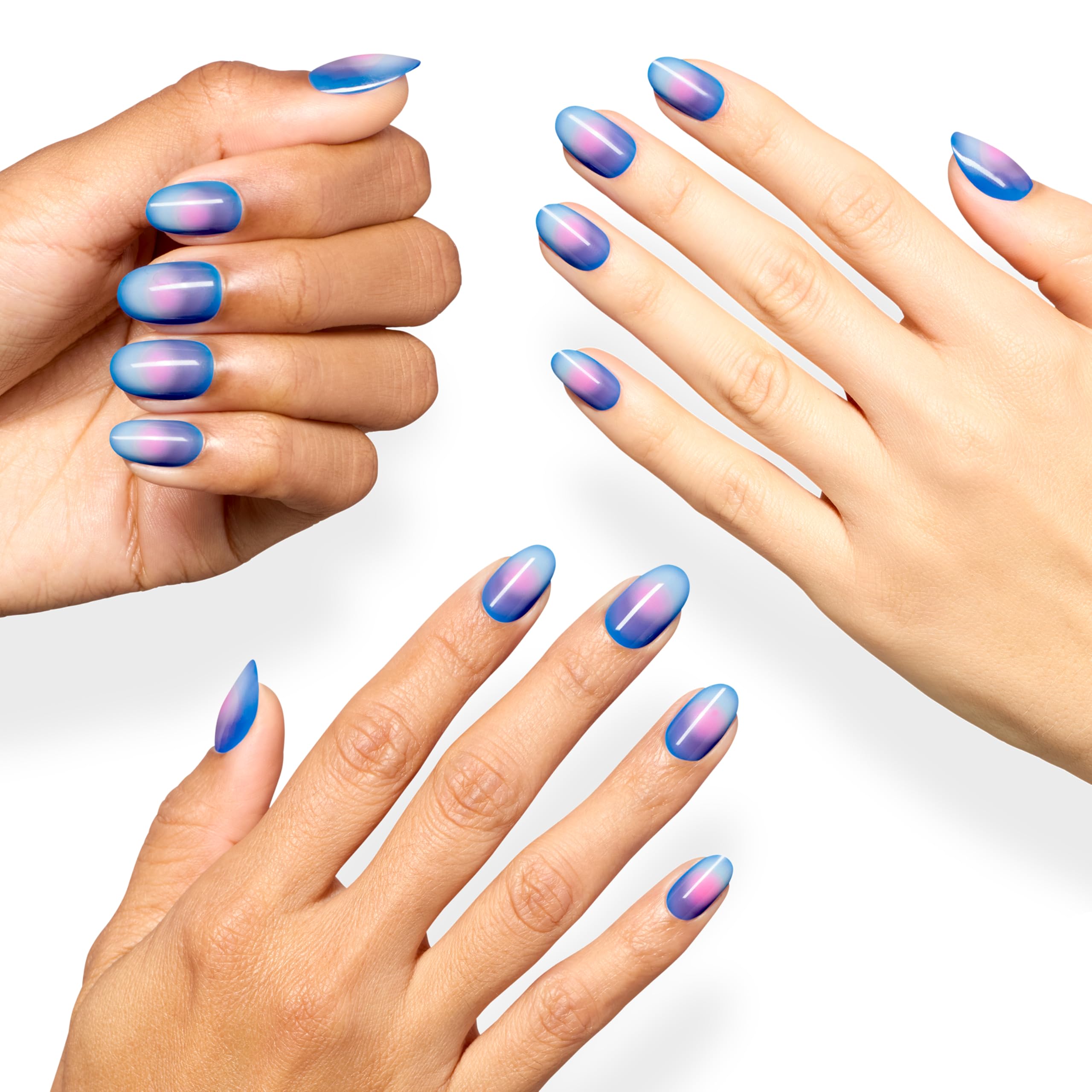 OPI close-up of aura finish highlighting luminous blue-pink shimmer and visual depth