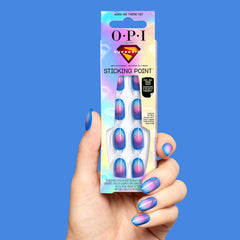 OPI lifestyle hand wearing Aura nails showing instant polished look and confidence