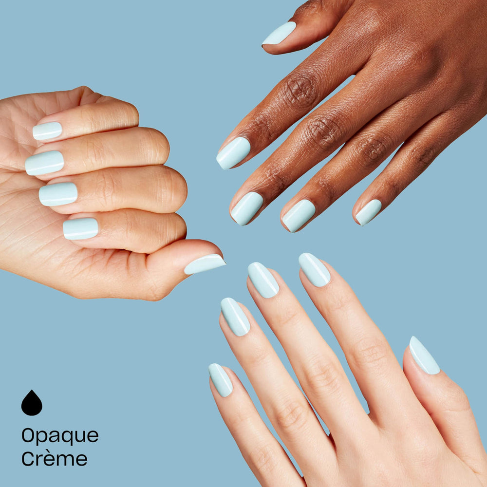 OPI manicure on hand in lifestyle setting highlighting quick-dry benefit