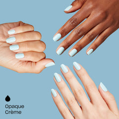 OPI manicure on hand in lifestyle setting highlighting quick-dry benefit