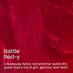 OPI Battle Red-y brush close-up highlighting Speedy Rush Brush for smooth application