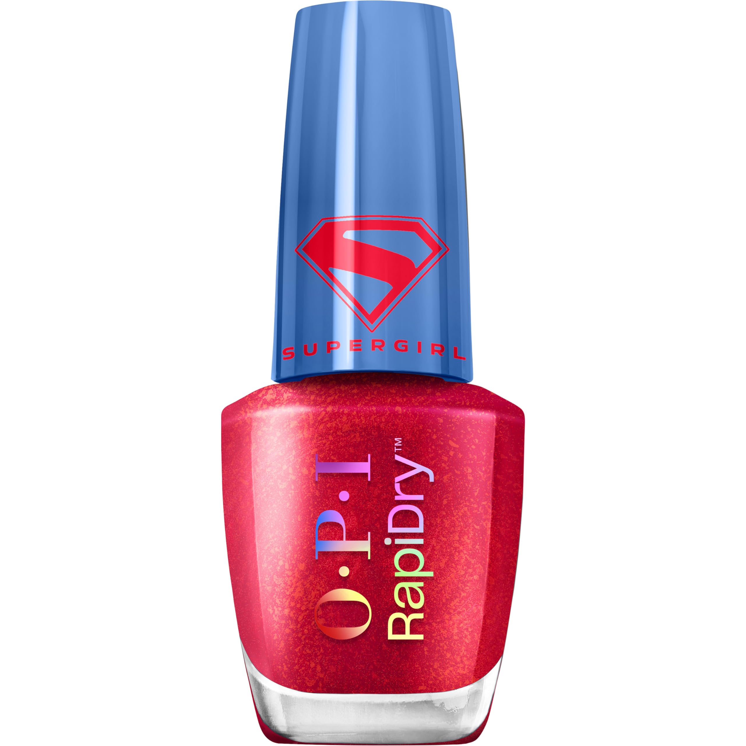OPI Battle Red-y front bottle view showing bold warm red shimmer and glossy finish