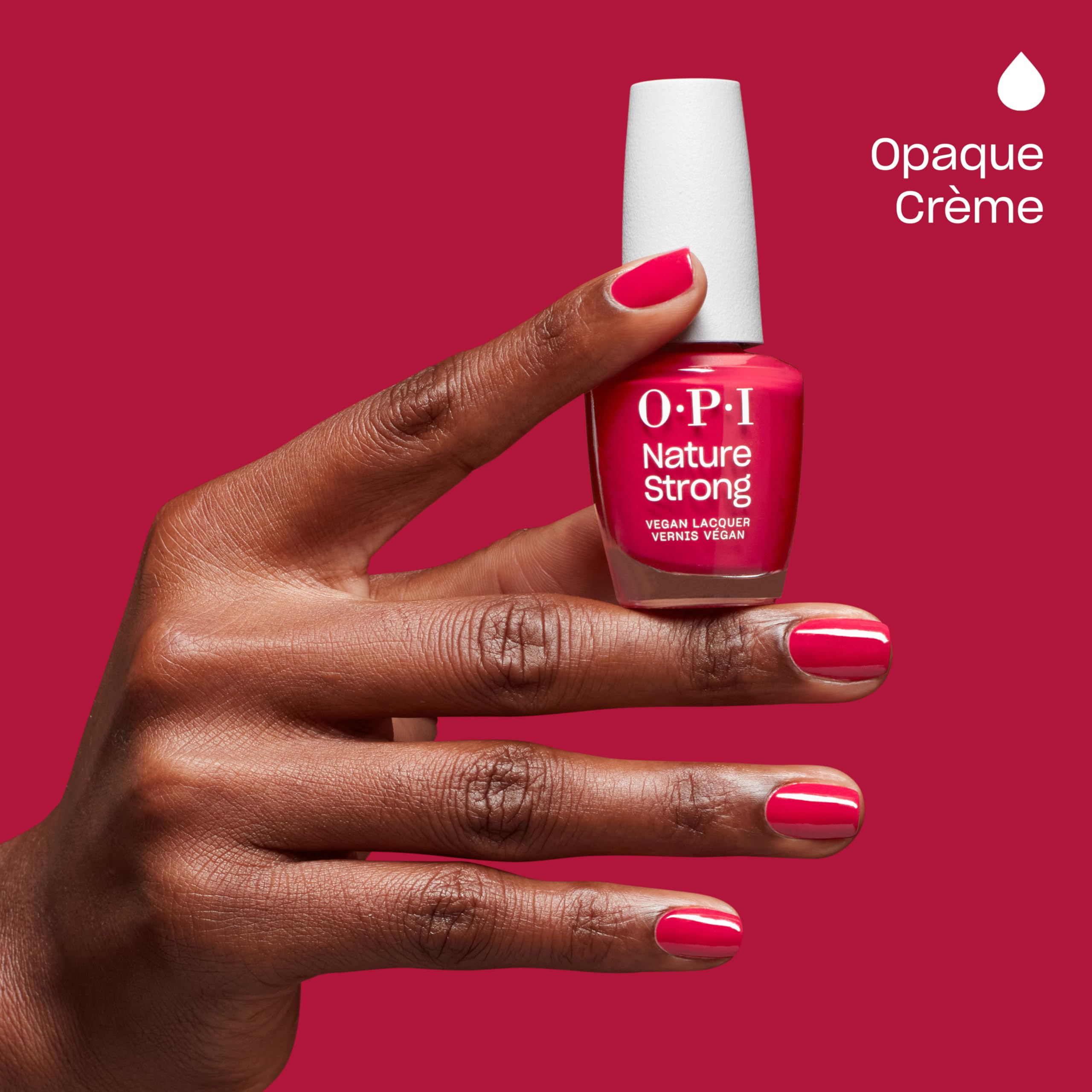 OPI recycled bottle detail emphasizing 20% post-consumer recycled plastic