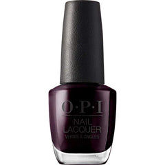 OPI bottle front view showing deep black cherry shade and glossy finish