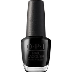 OPI bottle front view showing Black Onyx shade and polished finish benefit