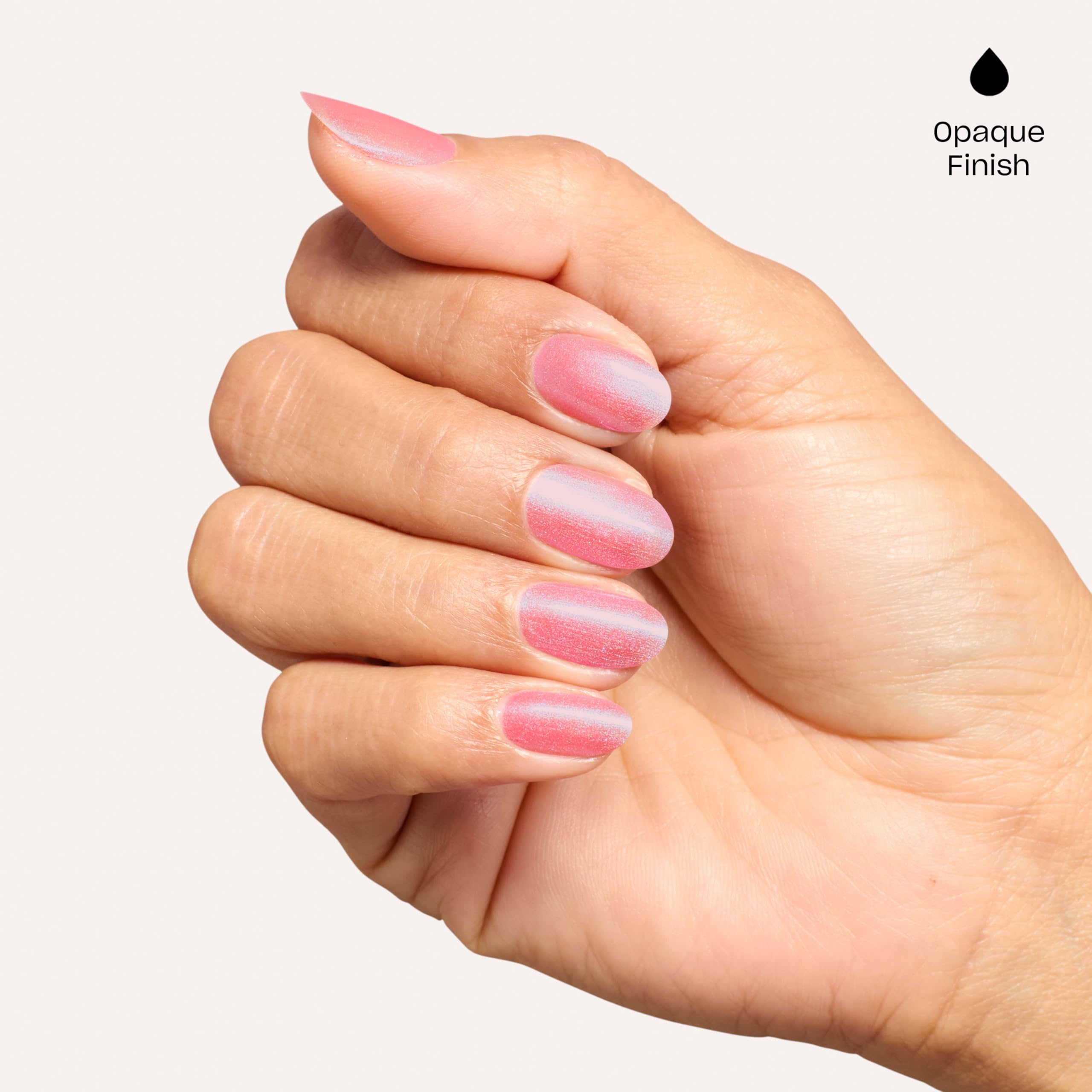 OPI application on model hand showing quick dry and polished result