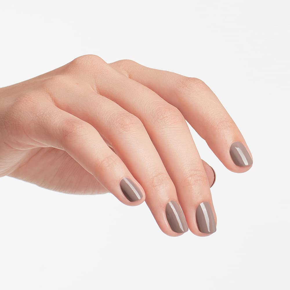 OPI bottle close-up highlighting label and rich brown crème pigment