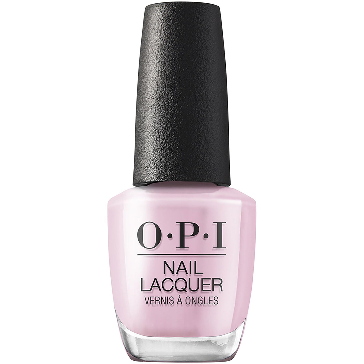 OPI bottle front of Hollywood & Vibe showing true pink shade and brand polish