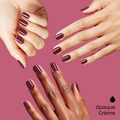 OPI bottle in hand for size comparison showing easy-at-home use and travel-friendly benefit