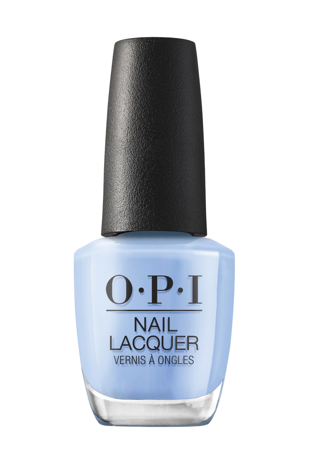 OPI front bottle view showing bright blue crème and polished finish
